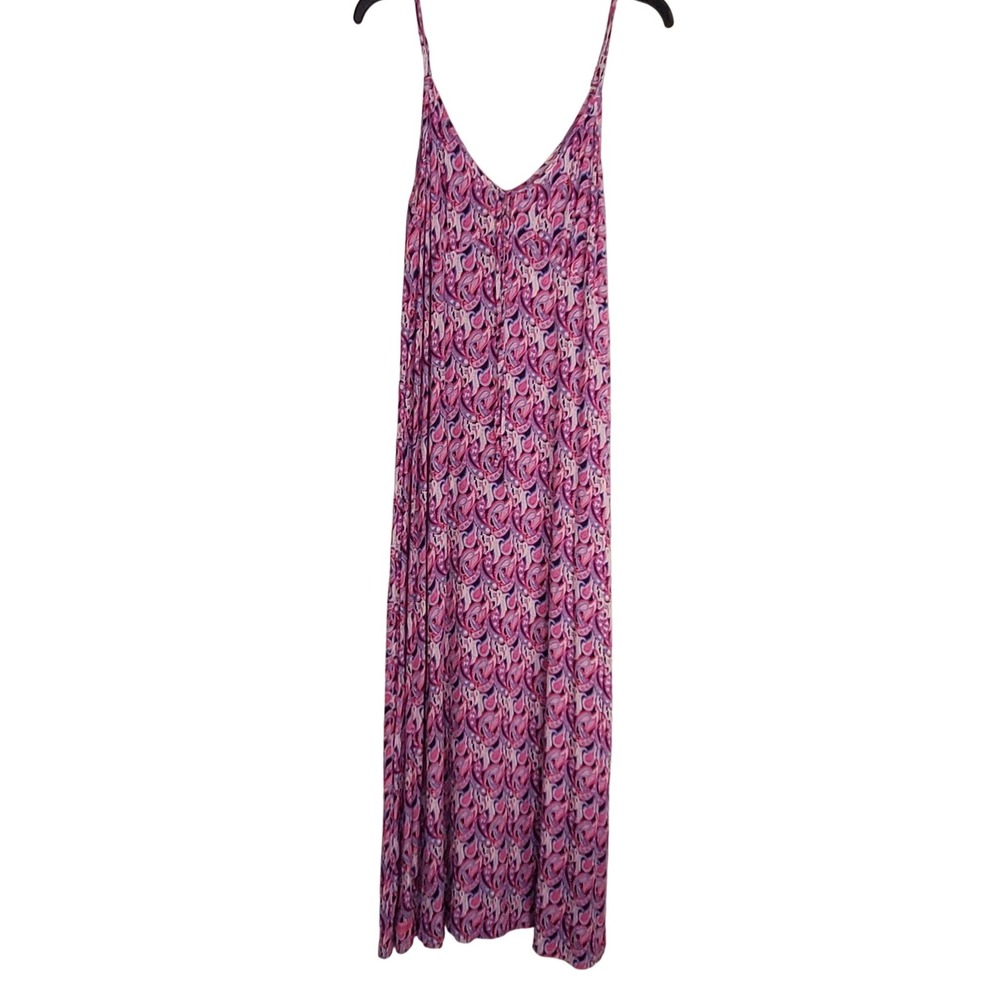 NEW Simply Southern Colorful Paisley Maxi Dress Spaghetti Strap‎ Preppy Coastal
